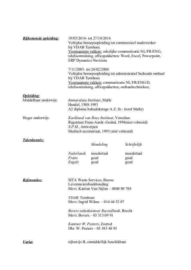 curriculum vitae vdab curriculum vitae vdab